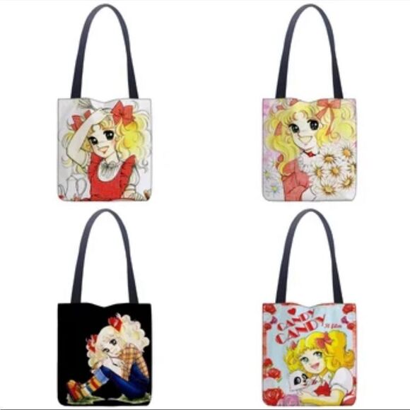Candy Candy Anime Cartoon Tote Shopper School Bag Large 16” by 16” LINEN - Picture 6 of 8